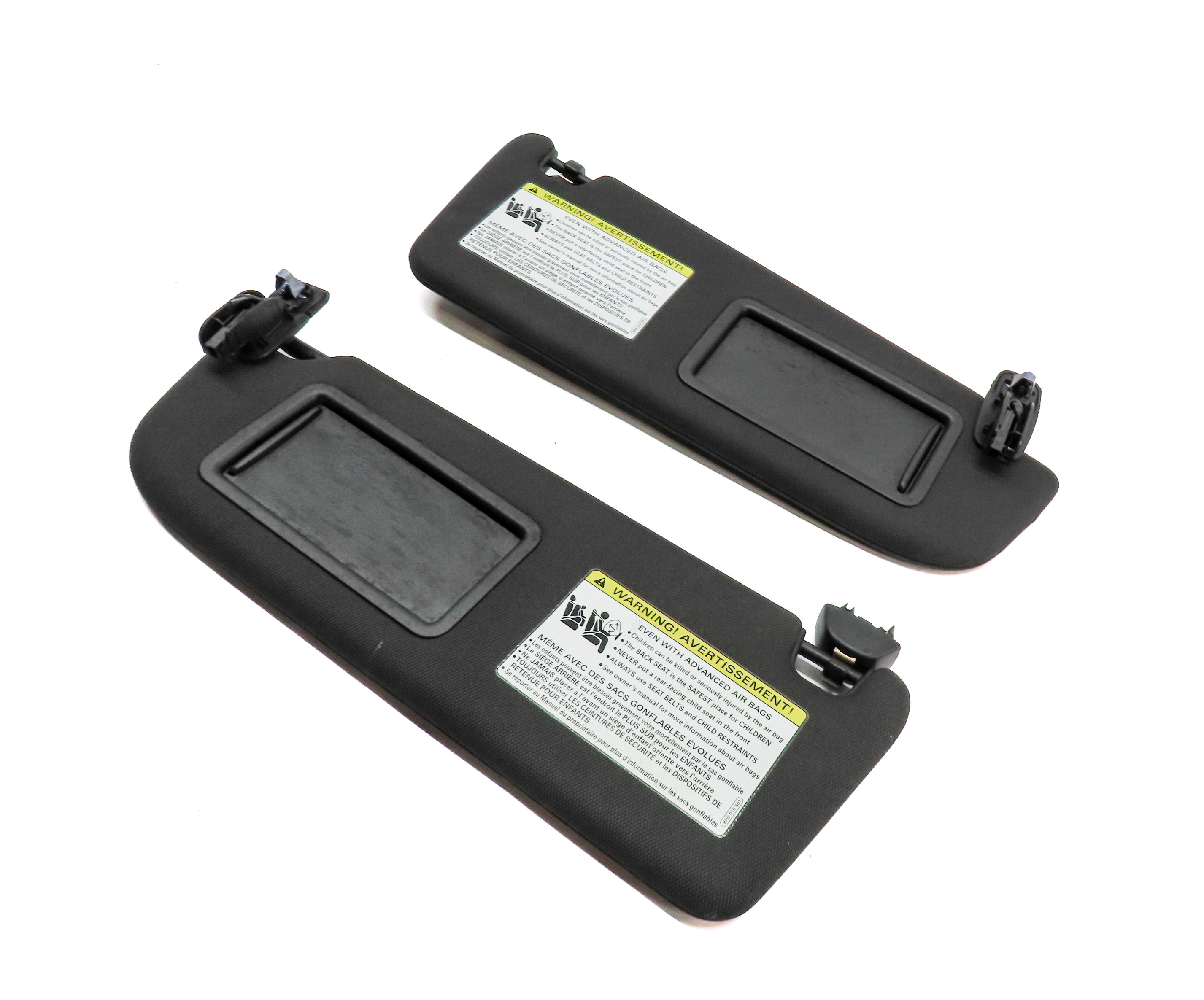 16-18 AUDI A6 (C7 4G) FRONT LEFT DRIVER & RIGHT PASSENGER SUNVISOR SET/2 (Black) — exact item pictured